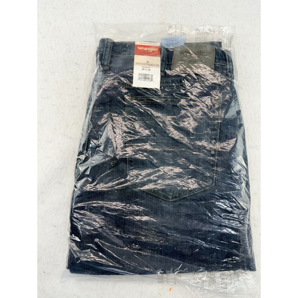 Wrangler Authentics Mens Regular Fit 5-Pocket Jeans Dark Wash 35x32 ZM100TW NWT
